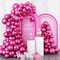 Chrome Hot Pink Balloons Arch Kit, 100 Packs Different Sizes 12 10 5 Inches Metallic Fuschia Pink Balloon Garland Arch Kit, Shiny Fuchsia Balloons for Girls Women Birthday Wedding Decoration